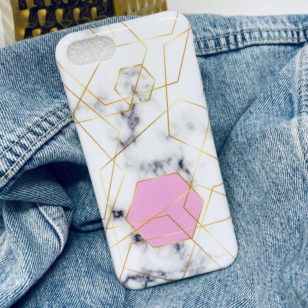 Pink Gold Marble Geometric Print iPhone 6 Case NEW Cover